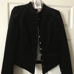 Betsey Johnson velvet jacket topper with striped lining